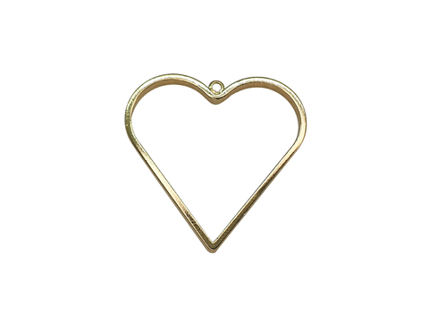 1 un. Pingente Coração folh. a ouro 18 K - PO014
