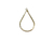 1 un. Pingente Gota folh. a ouro 18K- PO011