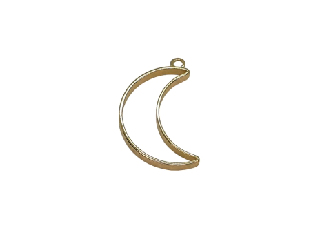 1 un. Pingente Lua folh. a ouro 18 K- PO009