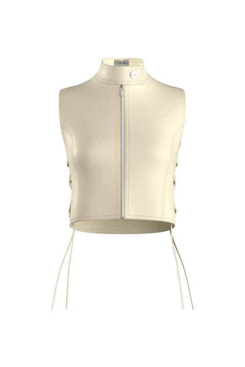 chaleco gem CREAM - comprar online