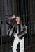 fur coat Chicago GREY w/ BLACK