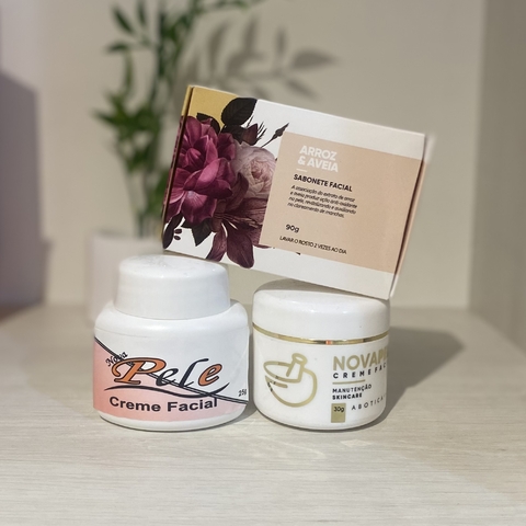 KIT CLAREADOR NOVA PELE NOITE + MANUTENÇÃO CLAREADOR DIA + SABONETE ARROZ