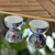 KIT 2 PORTA VELAS SEM TAMPA CLOISONNÉ PINTADO À MÃO - LES CUBES