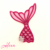 Aplique Acrílico Cauda de Sereia Rosa 7cm - Unidade