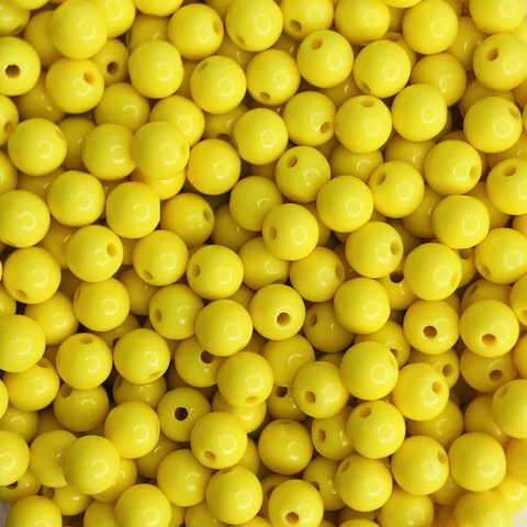 Pérola Leitosa Amarelo Claro ( 8mm ) - 25 Gramas