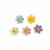 Aplique Flor 6 Pétalas Resina ( 2.6cm ) - 5 Unidades Sortidas