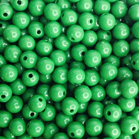 Pérola Leitosa Verde Bandeira ( 8mm ) - 25 Gramas