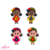 Aplique Emborrachado Menina Com Tiara Flores São João ( 4 cm) -2 Unidades