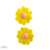 Kit Aplique Flor Emborrachada Amarela Yama (4cm) - 2 Unidades