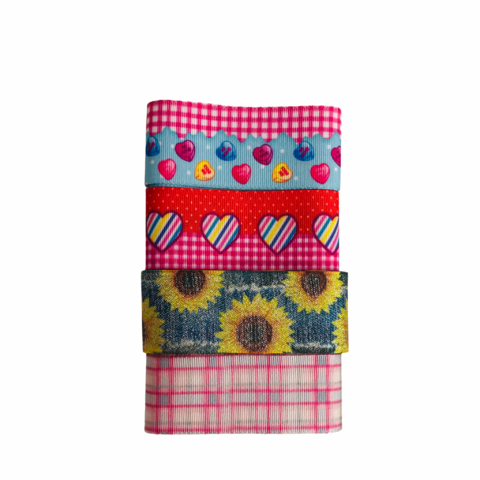 Kit Fita ArtFitas Estampada São João Girassol (38mm) - 2 Metros de cada estampa
