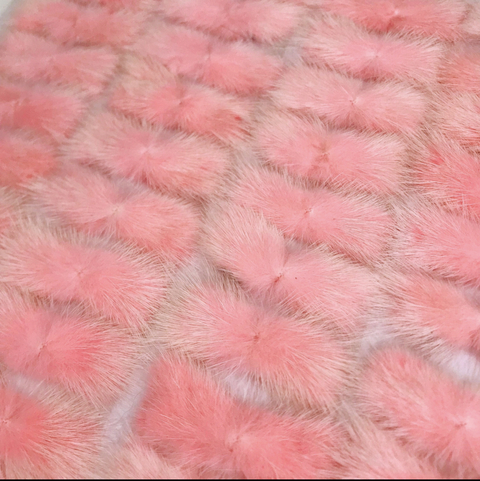 Pompom Bigode Rosa Bebê Mesclado (7cm) - Unidade