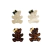 Aplique Urso Acrílico Nude e Oncinha ( 4.3cm ) -2 Unidades