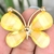 Aplique Borboleta de Metal Amarela (3cm) - Unidade