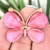 Aplique Borboleta de Metal Rosa Bebê (3cm) - Unidade