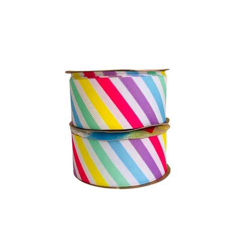 Fita Sinimbu Jeans Estampada Listrada Colorida(38mm) - 10 Metros