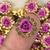 Aplique Flor Roxa com Strass (12mm) - 10 Unidades