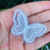 Aplique Borboleta Branca de Organza Dupla - 2 Unidades