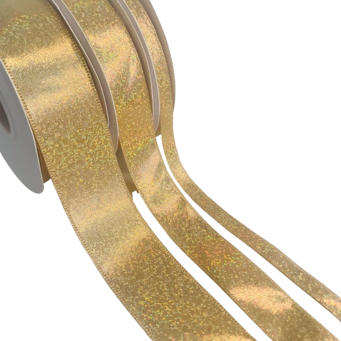 Fita Importada Holográfica Mil Pontos Dourada -Metro - comprar online