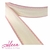 Fita Yama Double Twill Creme Pesponto Rosa - 2 Metros