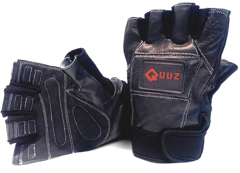 GUANTES GYM FITNESS DE CUERO PRO NEGRO (A03962)