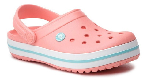 CROCS NIÑO ZUECOS DE GOMA CON BANDA CLOG KIDS ROSA - BLANCO - CELESTE (11445)
