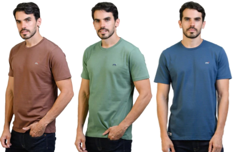 REMERA HOMBRE M-C ALGODON MINI LOGO BORDADO (A11254)