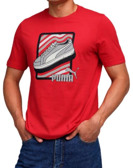 REMERA HOMBRE M-C ALGODON GRAPHIC SNEAKER ROJO (A13270)