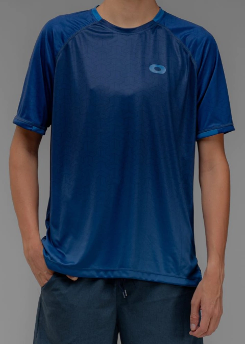 REMERA HOMBRE M-C DRY FIT MANGA RANGLAN BOSS AZUL (A11244)