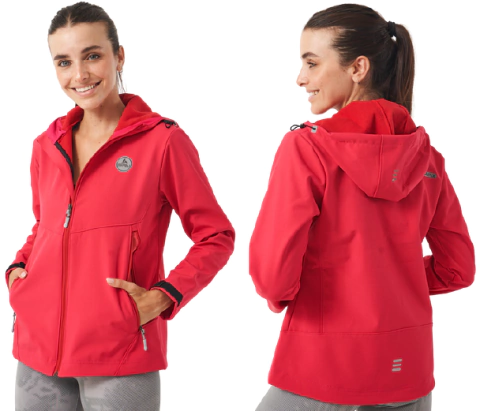 CAMPERA MUJER ABRIGO SOFTSHELL C-REC BOLSILLOS C-CIERRE REFLEX C-CAPUCHA (A08736)
