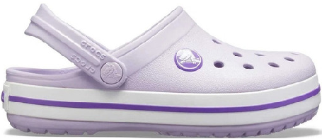 CROCS MUJER ZUECOS DE GOMA CON BANDA CLOG LILA - BLANCO (03094)