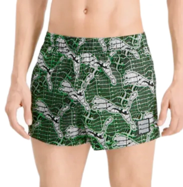 SHORT DE BAÑO HOMBRE CAT LOGO AOP ESTAMPADO VERDE - NEGRO (12988)