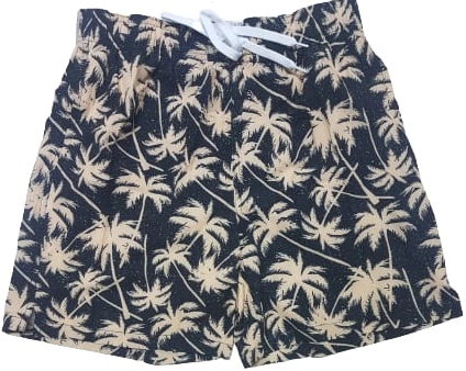 SHORT DE BAÑO HOMBRE TULUM ESTAMPADO NEGRO - BEIGE (A03643)