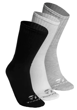 MEDIAS CAÑA ALTA PACK X3 HOMBRE CASUAL BLANCO - GRIS - NEGRO (A06139)