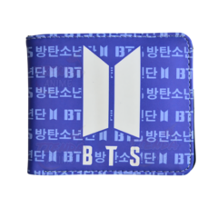 Billetera Cuero Ecológico Azul Bts K-Pop - comprar online