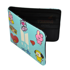 Billetera Cuero Ecológico Turquesa Bts K-Pop BT21