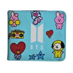 Billetera Cuero Ecológico Turquesa Bts K-Pop BT21 - comprar online