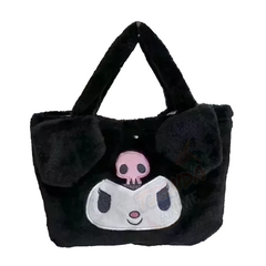 Cartera Bolso Peluche Kuromi Negra