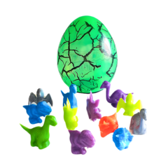 Huevo Dinosaurio Verde Con 12 Mini Dinosaurios