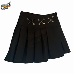 Pollera Tableada Negra Falda 3 Cruces + Gancho