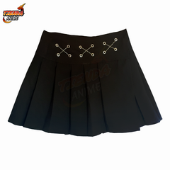 Pollera Tableada Negra Falda 3 Cruces + Gancho - comprar online