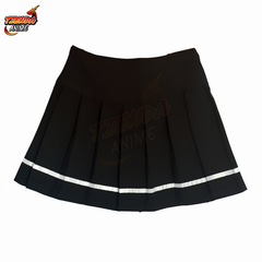 Pollera Tableada Negra Falda 1 Linea Blanca + Gancho - comprar online