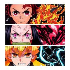 STICKER 3D TANJIRO NEZUKO ZENITSU - DEMON SLAYER STIC3D03