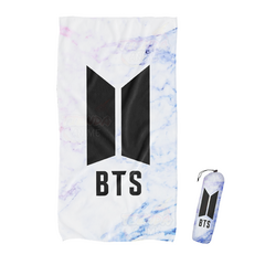 Toallon Microfibra Playero Kpop Blanco- BTS TOA134