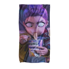 TOALLON MICROFIBRA PLAYERO RAMEN RUMI GUERRERAS KPOP - DEMON HUNTER TOA277 en internet