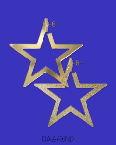argola duo estrela - dourada