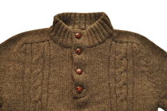 Sweater cerrado cuello polo en lana virgen - TIERRA CRIOLLA