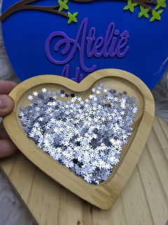 Flocos neve Prata Paetê Holográfico com 5 GRAMAS - com aprox.575 Peças-Atelie Adriartes - - comprar online