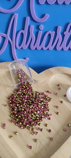 Strass Resina Cristal Rosa Pink 2MM - comprar online