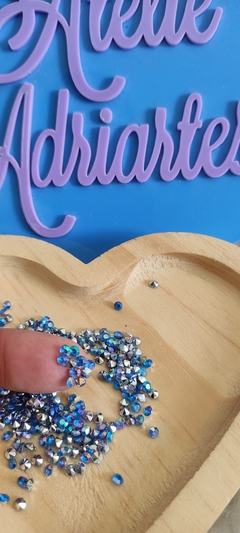 Strass Resina Cristal Azul holográfico 2MM na internet