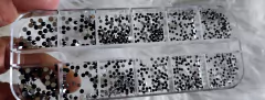 Caixa Organizadora com strass base Reta para decoração. Mod 02 Cor Preto